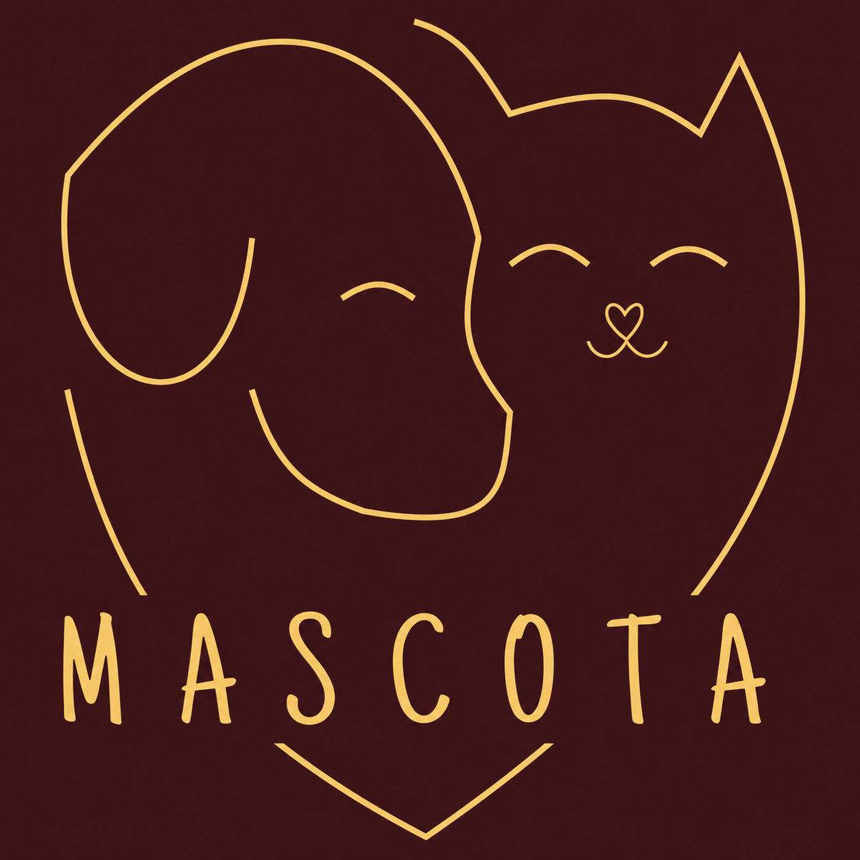 Mascota logo bordeaux jaune